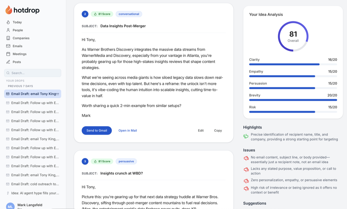Email Outreach preview