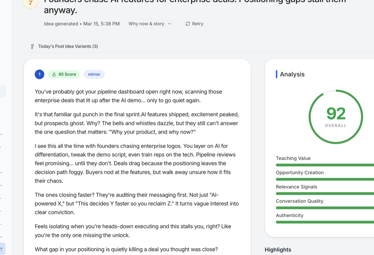 LinkedIn Posts preview